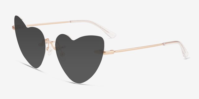Priya Matte Rose Gold MetalSunglass Frames from EyeBuyDirect, Angle View