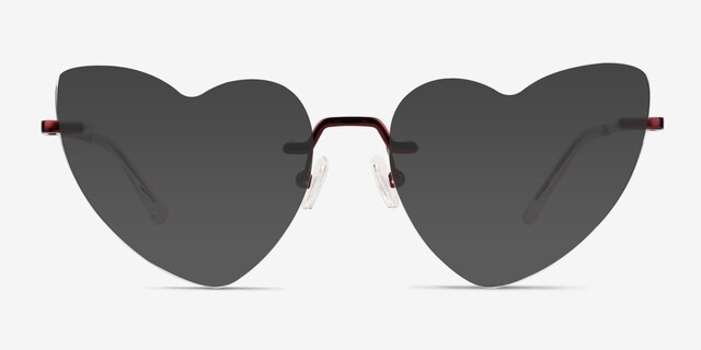 Priya Shiny Red MetalSunglass Frames from EyeBuyDirect, Front View