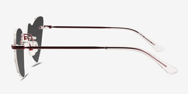 Priya Shiny Red MetalSunglass Frames from EyeBuyDirect, Side View