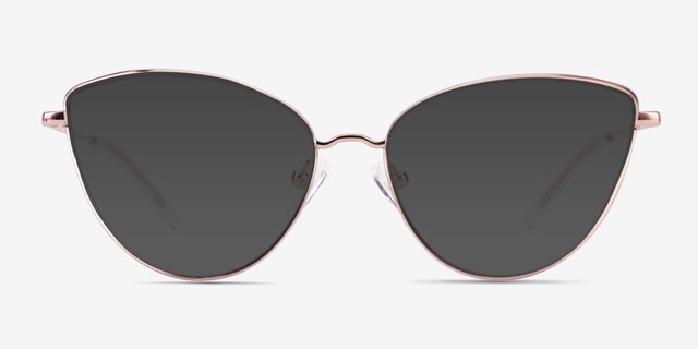 Tanvi Shiny Rose Gold MetalSunglass Frames from EyeBuyDirect, Front View