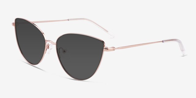 Tanvi Shiny Rose Gold MetalSunglass Frames from EyeBuyDirect, Angle View