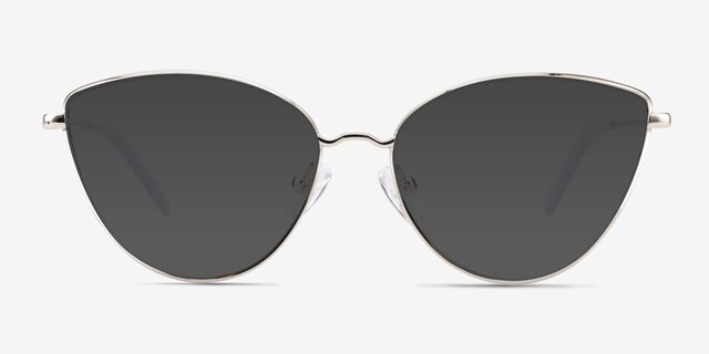 Tanvi Shiny Silver MetalSunglass Frames from EyeBuyDirect, Front View