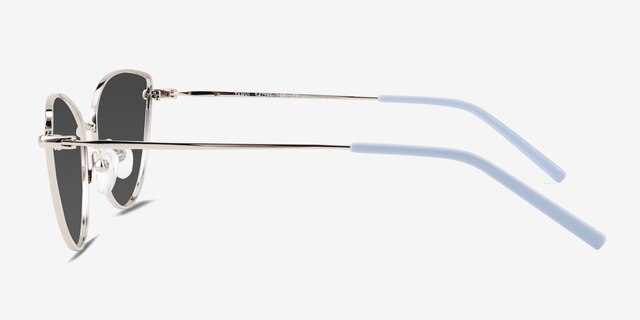 Tanvi Shiny Silver MetalSunglass Frames from EyeBuyDirect, Side View