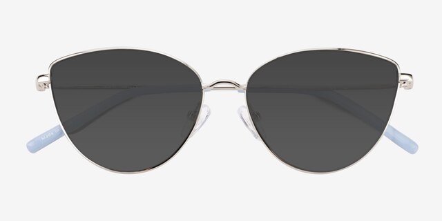 Tanvi Shiny Silver MetalSunglass Frames from EyeBuyDirect, Closed View
