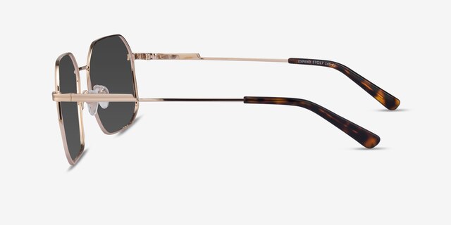 Expand Shiny Gold MetalSunglass Frames from EyeBuyDirect, Side View