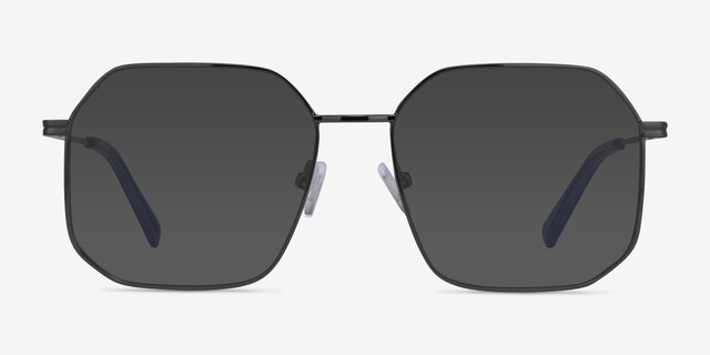 Expand Shiny Black MetalSunglass Frames from EyeBuyDirect, Front View