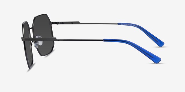 Expand Shiny Black MetalSunglass Frames from EyeBuyDirect, Side View