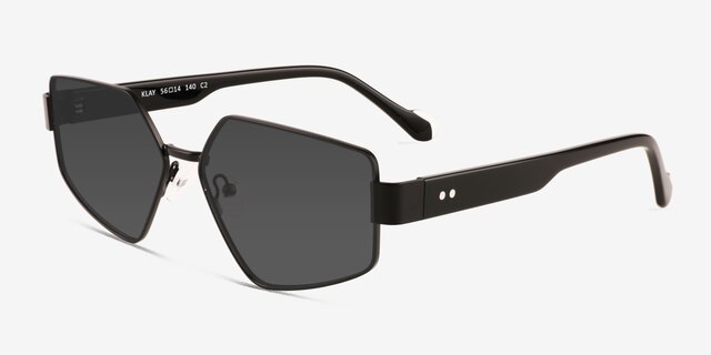 Klay Black MetalSunglass Frames from EyeBuyDirect, Angle View