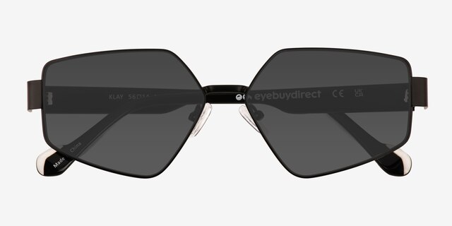 Klay Black MetalSunglass Frames from EyeBuyDirect, Closed View