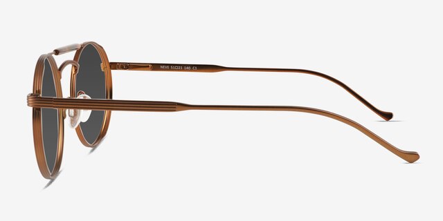 Neve Tortoise Brown MetalSunglass Frames from EyeBuyDirect, Side View