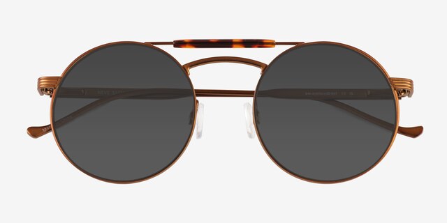 Neve Tortoise Brown MetalSunglass Frames from EyeBuyDirect, Closed View