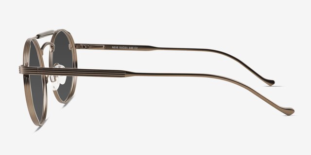 Neve Black Gunmetal MetalSunglass Frames from EyeBuyDirect, Side View