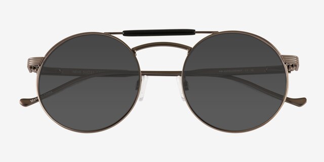 Neve Black Gunmetal MetalSunglass Frames from EyeBuyDirect, Closed View