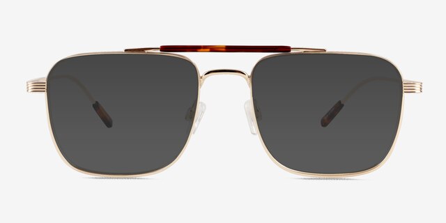 Dean Tortoise Gold MetalSunglass Frames from EyeBuyDirect, Front View