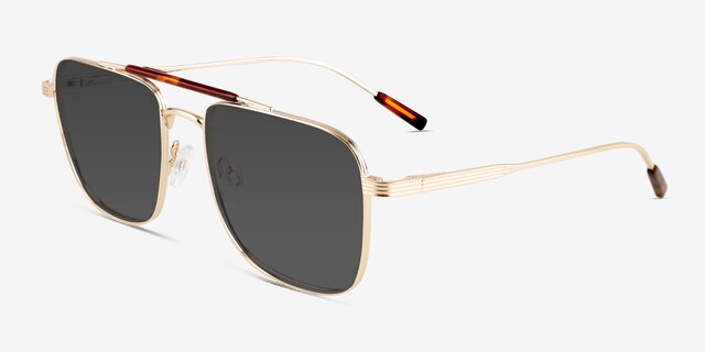 Dean Tortoise Gold MetalSunglass Frames from EyeBuyDirect, Angle View