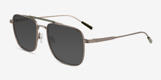 Dean Green Brown MetalSunglass Frames from EyeBuyDirect, Angle View