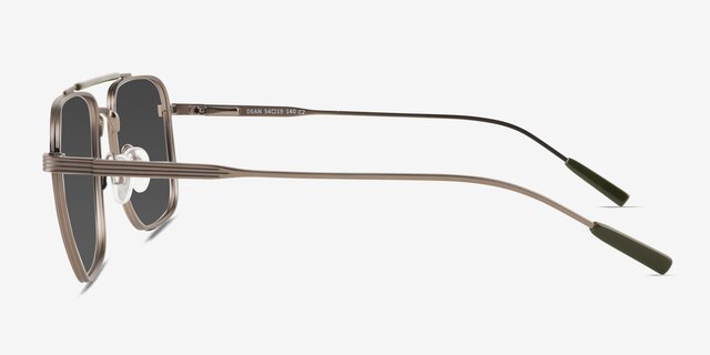 Dean Green Brown MetalSunglass Frames from EyeBuyDirect, Side View