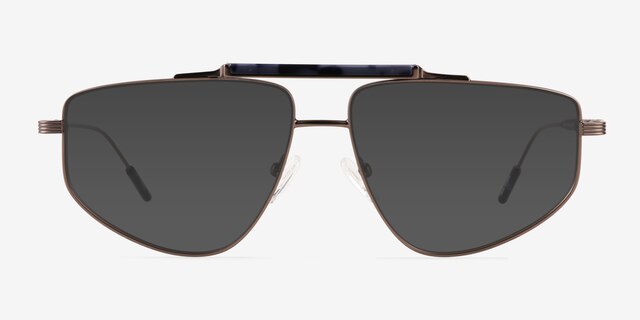 Rilee Blue Tortoise Gunmetal MetalSunglass Frames from EyeBuyDirect, Front View