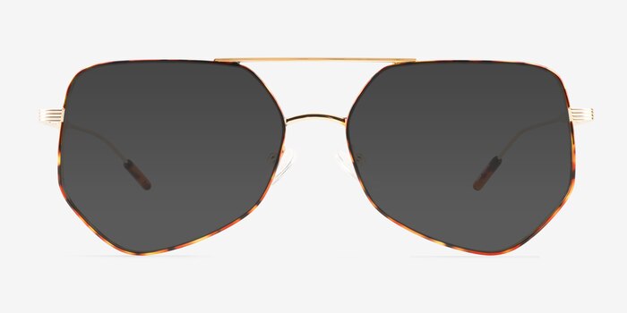 Ryan Tortoise Gold Metal Sunglass Frames from EyeBuyDirect