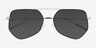 Ryan Black Silver MetalSunglass Frames from EyeBuyDirect, Closed View