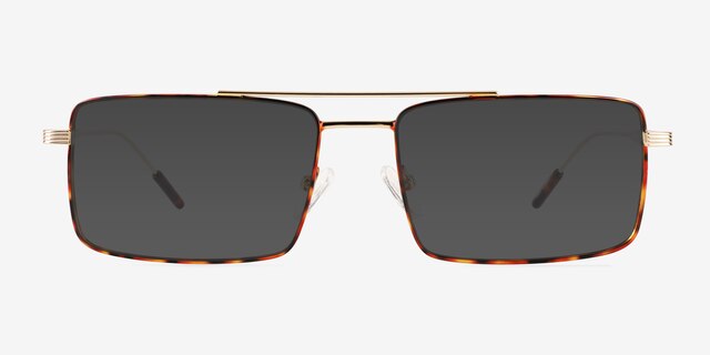 Dylan Tortoise Gold MetalSunglass Frames from EyeBuyDirect, Front View