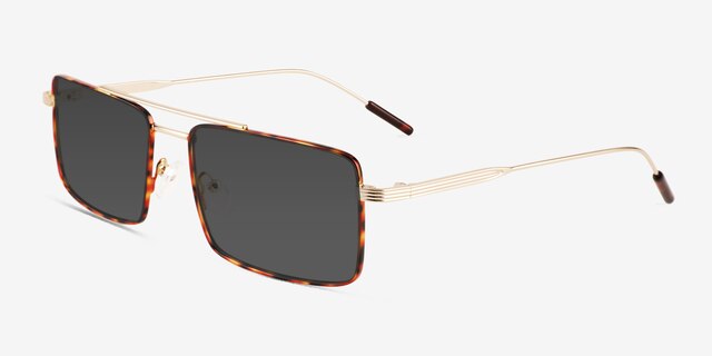 Dylan Tortoise Gold MetalSunglass Frames from EyeBuyDirect, Angle View