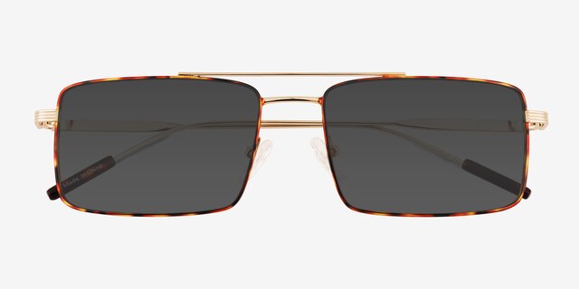 Dylan Tortoise Gold MetalSunglass Frames from EyeBuyDirect, Closed View