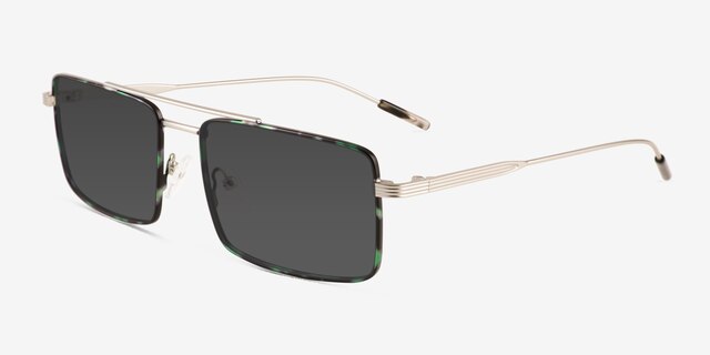 Dylan Green Tortoise MetalSunglass Frames from EyeBuyDirect, Angle View