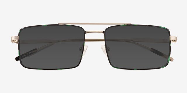 Dylan Green Tortoise MetalSunglass Frames from EyeBuyDirect, Closed View