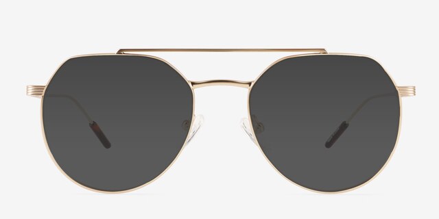 Kye Matte Gold MetalSunglass Frames from EyeBuyDirect, Front View