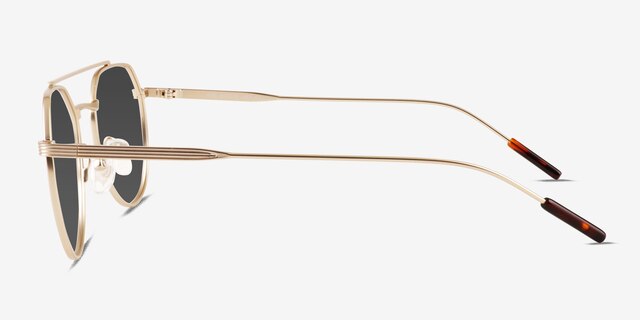 Kye Matte Gold MetalSunglass Frames from EyeBuyDirect, Side View