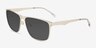 Geoff Matte Silver MetalSunglass Frames from EyeBuyDirect, Angle View