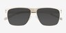 Geoff Matte Silver MetalSunglass Frames from EyeBuyDirect, Closed View