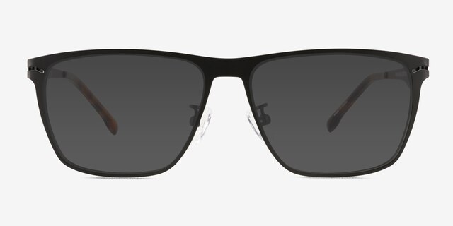 Geoff Matte Black MetalSunglass Frames from EyeBuyDirect, Front View