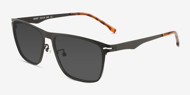 Geoff Matte Black MetalSunglass Frames from EyeBuyDirect, Angle View