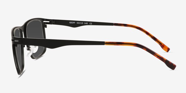 Geoff Matte Black MetalSunglass Frames from EyeBuyDirect, Side View