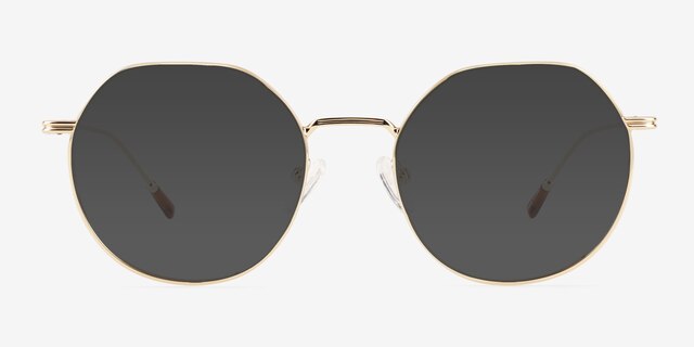 Steve Matte Gold MetalSunglass Frames from EyeBuyDirect, Front View