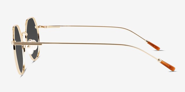Steve Matte Gold MetalSunglass Frames from EyeBuyDirect, Side View