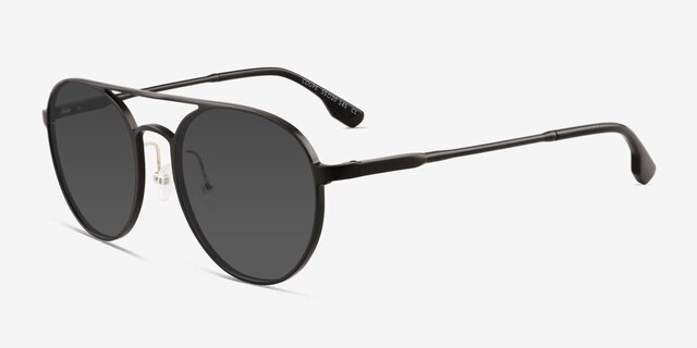 Coupe Matte Black Aluminium-alloySunglass Frames from EyeBuyDirect, Angle View