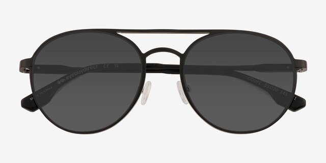 Coupe Matte Black Aluminium-alloySunglass Frames from EyeBuyDirect, Closed View