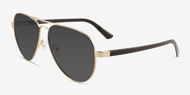 Tank Gold Carbon-fiberSunglass Frames from EyeBuyDirect, Angle View