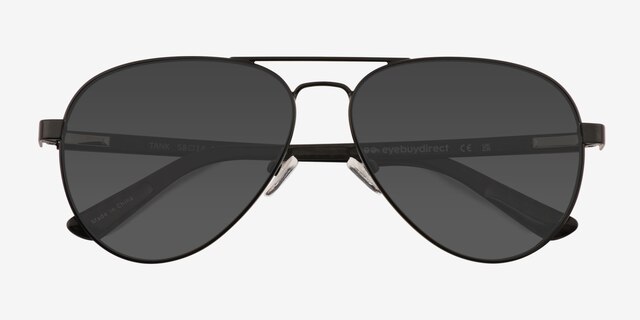 Tank Black Carbon-fiberSunglass Frames from EyeBuyDirect, Closed View