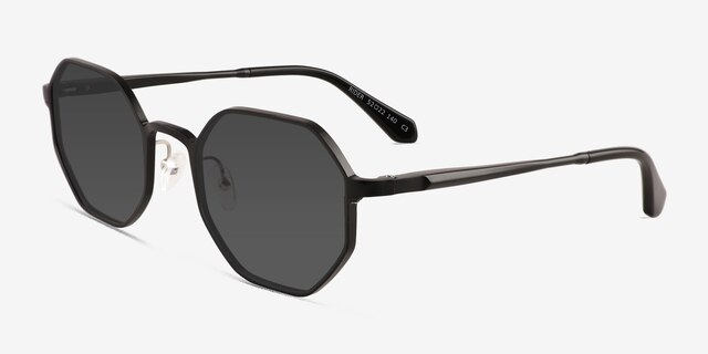 Rider Matte Black Aluminium-alloySunglass Frames from EyeBuyDirect, Angle View