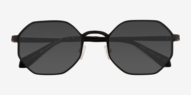 Rider Matte Black Aluminium-alloySunglass Frames from EyeBuyDirect, Closed View