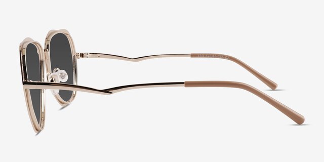 Teo Gradient Matte Brown MetalSunglass Frames from EyeBuyDirect, Side View