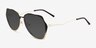 Teo Matte Black Brown MetalSunglass Frames from EyeBuyDirect, Angle View