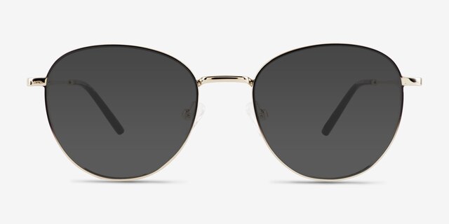 Aiden Gradient Black Gold MetalSunglass Frames from EyeBuyDirect, Front View