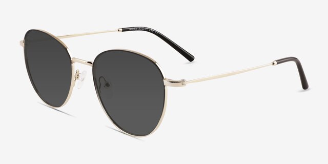 Aiden Gradient Black Gold MetalSunglass Frames from EyeBuyDirect, Angle View