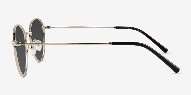 Aiden Gradient Black Gold MetalSunglass Frames from EyeBuyDirect, Side View