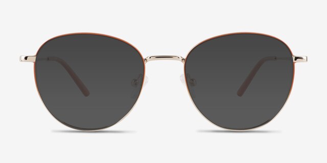 Aiden Gradient Orange Gold MetalSunglass Frames from EyeBuyDirect, Front View